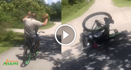 Se hace viral en las redes el video de la caída de este cubano en bicicleta