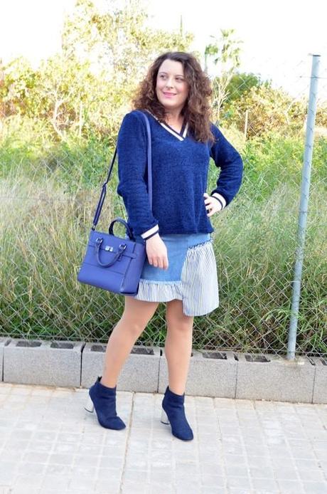 Falda denim asimétrica