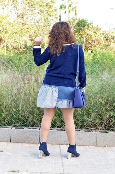 Falda denim asimétrica