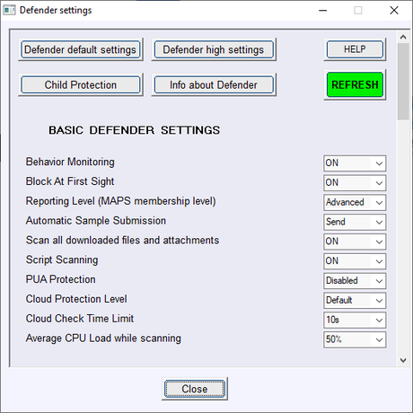 ConfigureDefender: herramienta para configurar Windows Defender