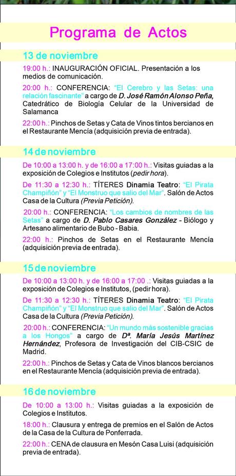 XXIII Jornadas Micológicas de Bierzo en la Casa de la Cultura de Ponferrada