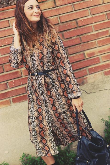 Vestido estampado pitón