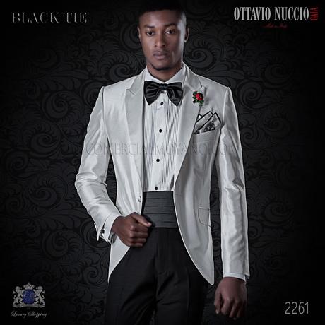 Esmoquin a medida blanco de shantung