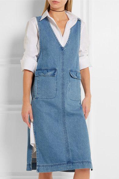 Blue stretch-denim Zip fastening along back 100% cotton Dry clean