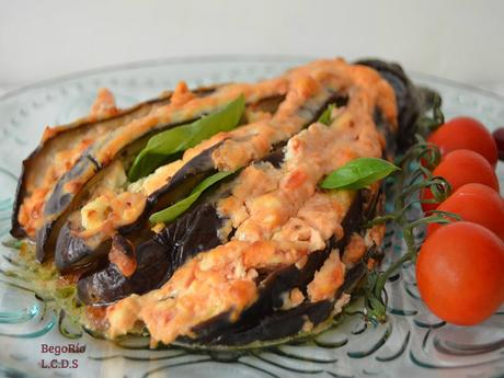 Abanicos de berenjena al horno