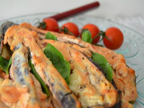 Abanicos de berenjena al horno