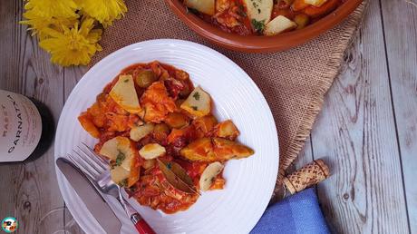 Bacalao con aguacate y aceitunas Bacalao con aguacate y aceitunas