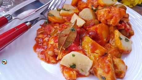 Bacalao con aguacate y aceitunas Bacalao con aguacate y aceitunas