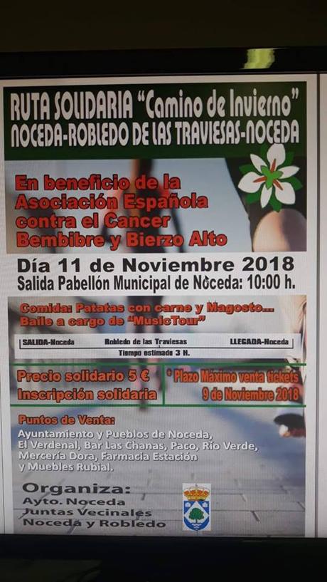 El Ayuntamiento de Noceda y la AECC de León organizan una ruta solidaria