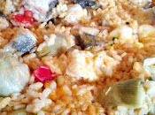 Arroz bacalao alcachofas azafrán