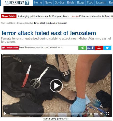 Frustrado atentado terrorista palestino.