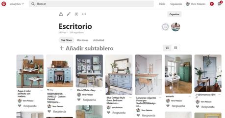 El escritorio azul celeste y tips para una pátina aguada