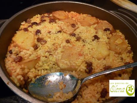 Arroz con papas y pasas. Receta muy fácil Arroz con papas y pasas. Receta muy fácil