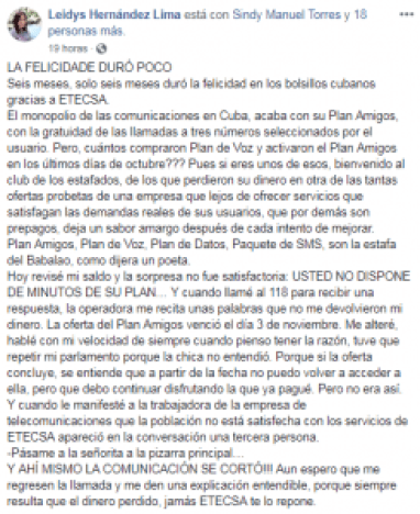 Periodista cubana denuncia nueva estafa de ETECSA