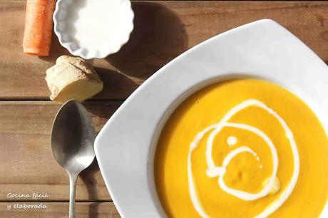 CREMA DE ZANAHORIA, JENGIBRE Y LECHE DE COCO CREMA DE ZANAHORIA, JENGIBRE Y LECHE DE COCO