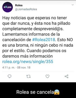 Se cancelan las Rolea 2018 (Malaga)