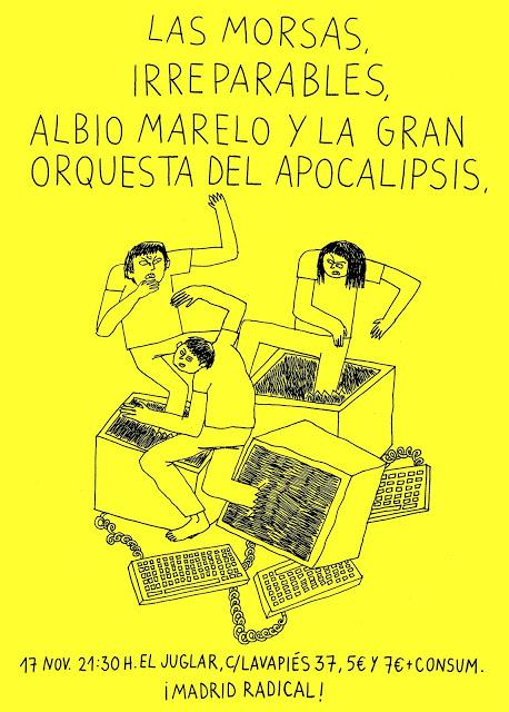 [Noticia] Nuevo concierto de Madrid Radical con Irreparables, Las Morsas y Albio Marelo y La Gran Orquesta Del Apocalipsis en la Sala Juglar