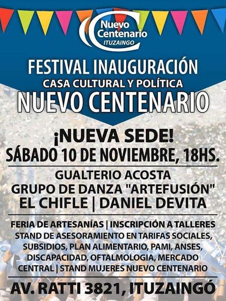 Festival Inauguración de nuestra nueva Casa Cultural y Política