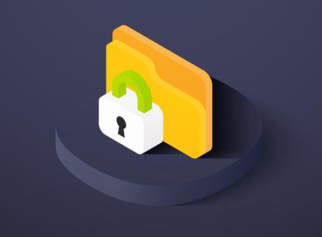 Ilustración de carpeta con candado