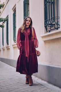 Burgundy velvet