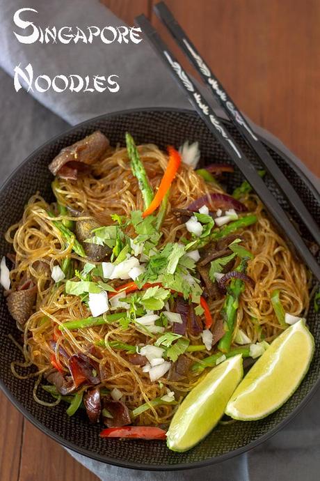 Singapur Noodles  - receta vegana