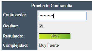 Fortaleza Contraseña Fortaleza Contraseña