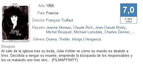 La novia vestía de negro -( F. Truffaut 1968) V.O.S.E. y castellano