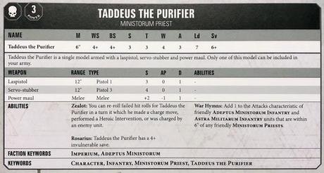 Perfiles, costes y reglas para W40K de las miniaturas de Blackstone Fortress