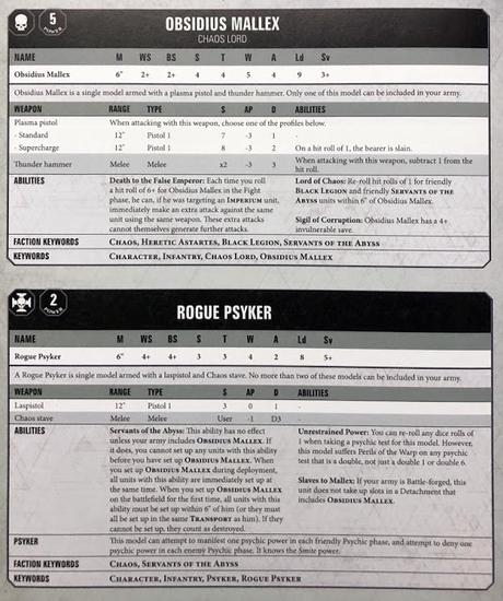 Perfiles, costes y reglas para W40K de las miniaturas de Blackstone Fortress