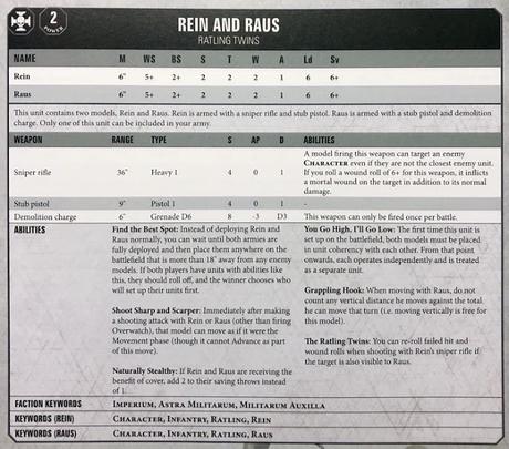 Perfiles, costes y reglas para W40K de las miniaturas de Blackstone Fortress