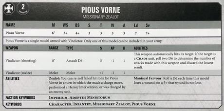Perfiles, costes y reglas para W40K de las miniaturas de Blackstone Fortress