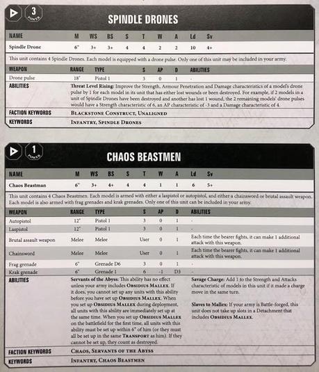 Perfiles, costes y reglas para W40K de las miniaturas de Blackstone Fortress