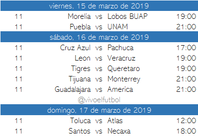 Calendario del clausura 2019 del futbol mexicano