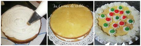 Tarta borracha con licor de frambuesas Tarta borracha con licor de frambuesas