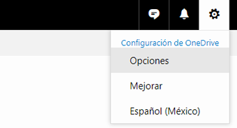 opciones de onedrive