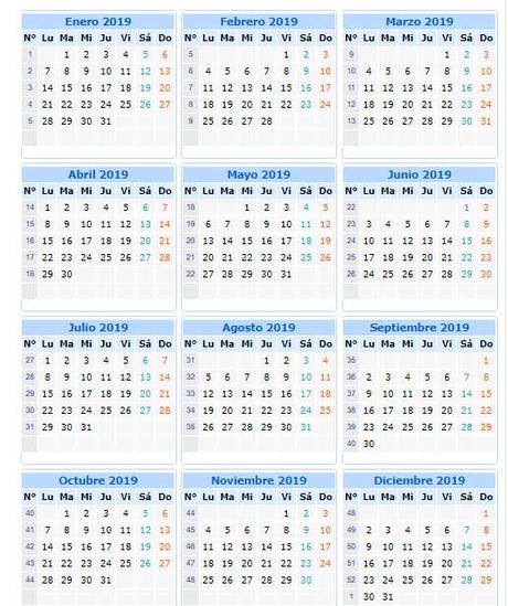 ▷ Calendarios 2019 de Perú 🥇 【Descargar Gratis】 calendario 2019 de Perú para imprimir en Word, Excel y PDF