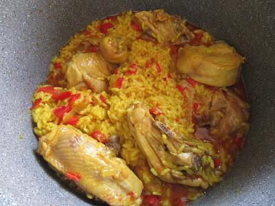 Arroz con pollo al curry listo Arroz con pollo al curry olla GM