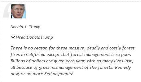 En los incendios más mortales de la historia de California, Donald Trump se pelea con los bomberos