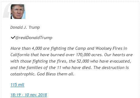 En los incendios más mortales de la historia de California, Donald Trump se pelea con los bomberos