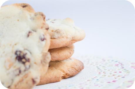 Galletas de arandanos y chocolate blanco