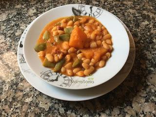 ALUBIAS CON CALABAZA Y JUDIAS VERDES EN OLLA GM G