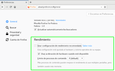 PON A TONO FIREFOX CON LA ACELERACIÓN POR HARDWARE Y CONFIGURANDO SMOOTH SCROLLING