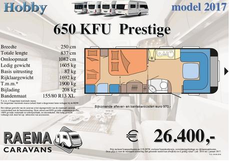 Hobby Prestige 2017 New 650 Kfu