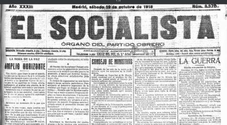 La paz para los socialistas españoles en octubre de 1918