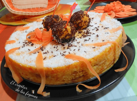 TARTA DE ZANAHORIA Y COCO CON GALLETAS HOJALDRADAS