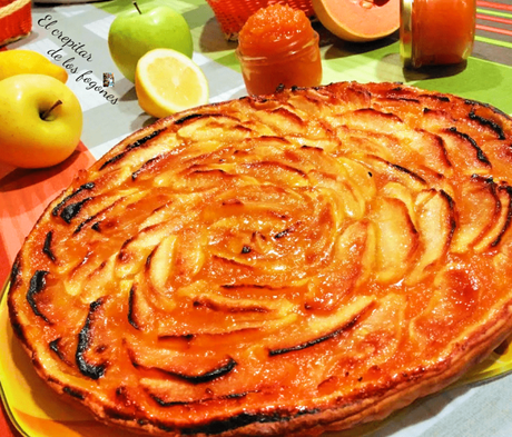 TARTA DE MERMELADA DE CALABAZA, MANZANA Y GELATINA DE LIMÓN