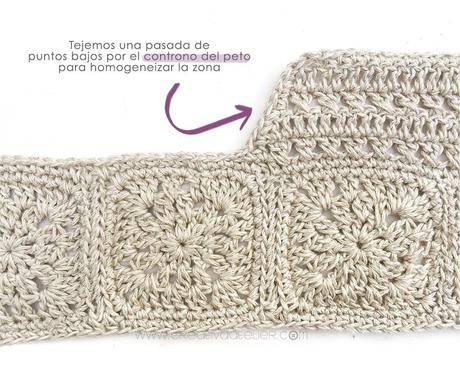 Vestido Granny Squares de Bebé combinado con Tela Cómo hacer un vestido de granny squeres de bebé combinado con tela DIY - Tutorial y Patrón