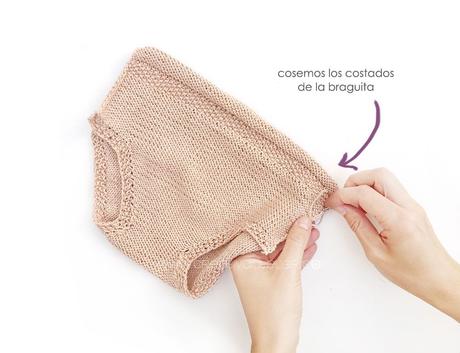 Como hacer una Braguita de punto cubrepañal - Tutorial y Patrón Gratis