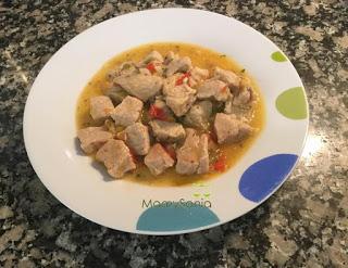 Carne salsa olla fuego lento