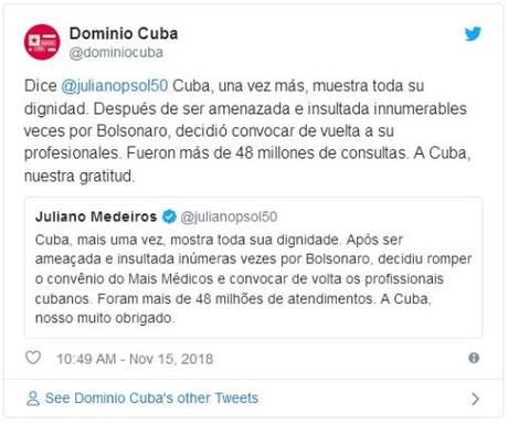 ¿Qué dice Brasil de la salida de los médicos cubanos?